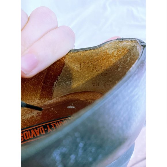 Vintage Y2K Harley Davidson Black Leather Chunky H - Picture 6 of 8